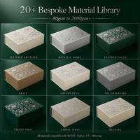 Boîte magnétique de luxe personnalisée pour bijoux en jade, vert forêt, argentée, motif floral en relief, pour pendentif, nouveau design pour le marché américain