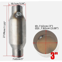 Vente en gros usine : Paire de catalyseurs universels à haut débit de 2x3 pouces en acier inoxydable à souder pour échappement