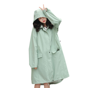 Áo mưa dài nữ có mũ trùm đầu, áo khoác gió nhẹ ngoài trời, chống thấm nước - Product Image 1