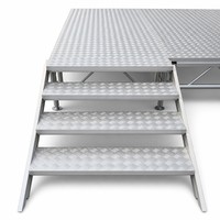 Rote rutschfeste Aluminiumbühne für Hochzeiten im Freien, Garten, Rasen, Hauptzeremonieplattform