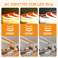 Bande LED COXO sans driver, étanche IP65, sans points lumineux, 296 LED, 50m/100m, rouleau de bande LED COB 220V