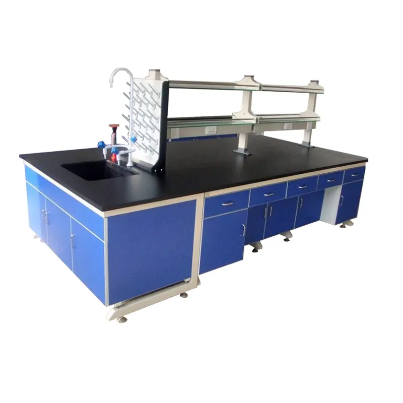 Китайский стол для химической лаборатории с алюминиевой стеклянной полкой