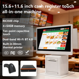 15.6inch white color dual screen All in One POS Android Touch Screen RK3588 DDR4 memory - Product Image 6
