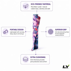 Tapis de fitness en daim écologique, anti-dérapant, personnalisé, imprimé, pour la gym, vente en gros, fabriqué à partir de matériaux naturels - Product Image 2