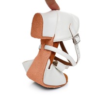Zapatos de Baile Latino para Niñas, Blancos, de PU, con Lazo, Tiras Cruzadas, Punta Abierta, Tacón Bajo, para Salón de Baile, Salsa, Tango, con Suela de Gamuza