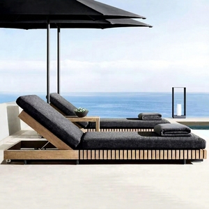 <span class=keywords><strong>Tumbona</strong></span> <span class=keywords><strong>Plegable</strong></span> Ergonómica Moderna de Madera de Teca - Cama de Día Portátil de Madera Maciza para Piscina con Reclinable <span class=keywords><strong>Multiposiciones</strong></span> para Patio y Villa - Product Image 1