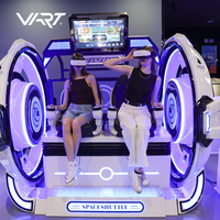 Mesin Game Simulator teater/bioskop Virtual Reality, kursi telur ganda 9D VR komersial dengan Headset VR