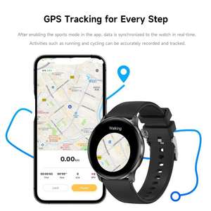 Montre connectée étanche pour femme DS5 1,43 pouces avec suivi GPS, gestion de la santé physiologique féminine, montre noire rose tendance - Product Image 5