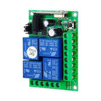 Module de circuit imprimé de réception de télécommande sans fil pour porte de garage, commutateur relais 4 canaux 12V, code d'apprentissage croisé