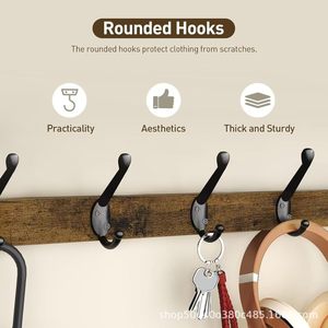 Wooden Wall Mount Coat <b>Rack</b> With <b>Shelf</b> For Entryway Storage And Organization - Product Image 3