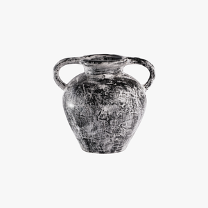 Jarrón de cerámica hecho a mano Home Basket Bali con aspecto de piedra antigua, con un asa de estilo rústico, perfecto para decoración del hogar. - Product Image 1