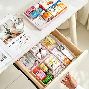 Drawer Organizer <b>Box</b> Rectangular Stackable With Dual Color Non Slip Compartments For Kitchen Tableware Cosmetics - Product Image 4