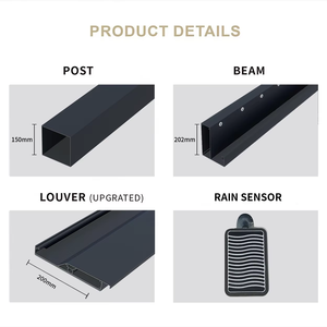 Rejilla de aluminio para exteriores, techo, pérgola Bioclimática, mirador de jardín, parasol, pabellón motorizado, pantalla impermeable personalizada - Product Image 5