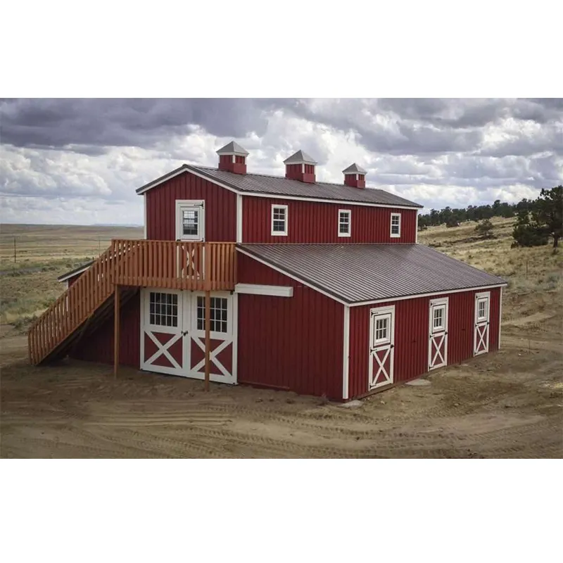 Low Cost Fast Build Prefab Steel Structure Building Prefabricated Horse Shed Barns