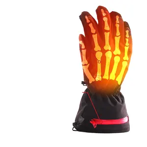 Freizeit-Wintersport-Handschuhe Heißtherapie-Handschuhe für Bergsteigen Skifahren Angeln für Outdoor-Aktivitäten schwarz Herren Polyester