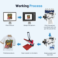 Nueva Impresora DTF de Doble Cabezal Totalmente Automática para EE. UU., 30 cm A3, Tinta Textil XP600