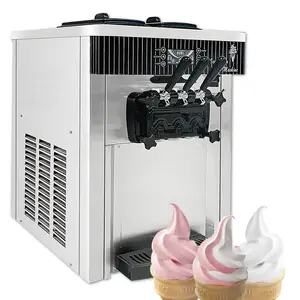 MEHEN table automatic 3 flavors ice cream commercial soft ice cream machine 2024 ice cream waffle cone maker machine