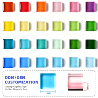 Fournitures promotionnelles personnalisées : Aimants de réfrigérateur en résine, mini aimants carrés transparents colorés, aimants à pression, blocs magnétiques