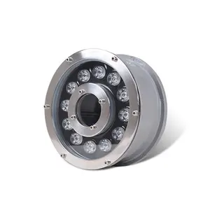 Fuente de luz LED de acero inoxidable, 12v de diámetro, 160mm, 304, 9w, luz subacuática
