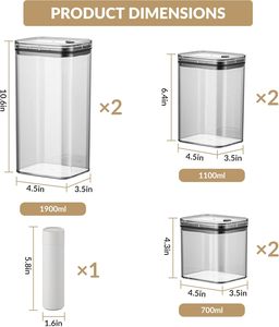 Airtight Stackable Rectangle <b>Food</b> <b>Containers</b> 1-3L Multifunction Fridge <b>Plastic</b> Organizer Storage Bins with Lid - Product Image 5