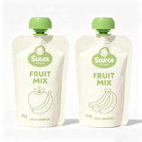 Pochettes à bec verseur personnalisées sans BPA avec fond autoportant pour aliments pour bébés, smoothies, jus, et emballage liquide rechargeable