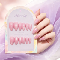 Faux Ongles Réutilisables de Luxe Faits Main en ABS, Style Français Tendance, Forme Amande, Couverture Complète, 12 Pièces