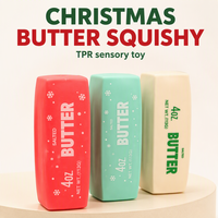 Jouet anti-stress en argile TPR en forme de briques de beurre de Noël, jouet sensoriel apaisant, cadeau fantaisie