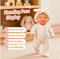Poupée Reborn réaliste miniature de 6 pouces, en silicone solide, avec pyjama à oreilles de lapin, jouet compagnon mignon, cadeau pour filles et enfants