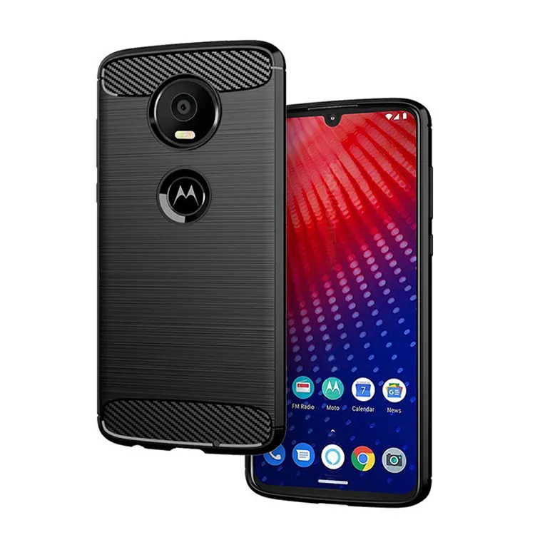 Light and Handy Carbon Fiber Soft TPU Mobile Back Cover For Motorola Moto One Pro Z4 Fore Z3 Case