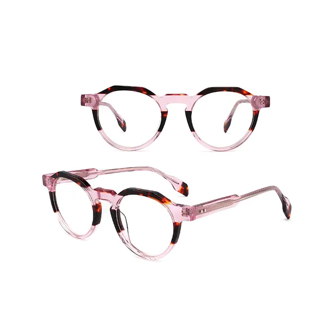 High Quality Luxury Acetate Eyeglass Frames Prescription Glasses Eyewear Handmade Eyeglasses Round Frames