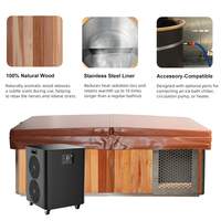 Tout en un luxe 2 personnes plongeant dans le froid moderne baignoire en bois en acier inoxydable contrôle Wifi refroidi par air 1hp bain de glace refroidisseur d'eau