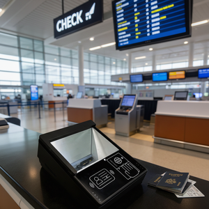 Scanner Automatico di Codici a Barre a Pagina Intera SCANSMART, 300 <span class=keywords><strong>Scansioni</strong></span>/sec, Lettore di <span class=keywords><strong>Documenti</strong></span> e Carte d'Identità con Riconoscimento OCR MRZ - Product Image 1