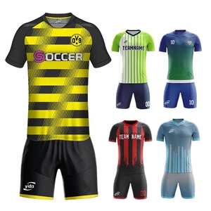 <span class=keywords><strong>Yido</strong></span> Maillot de football de haute qualité Design sublimé Maillots de football pour jeunes jaunes rayés personnalisés avec numéros - Product Image 1