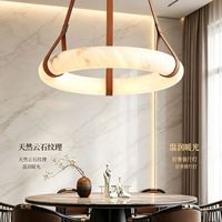 Lampe suspendue moderne de luxe en faux albâtre naturel, style marbre, pour salon, chambre, hôtel, décoration