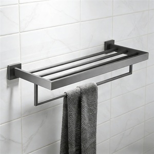 Toallero de hierro fundido gris, instalación en pared, diseño moderno, accesorios de baño fáciles de limpiar - Product Image 6