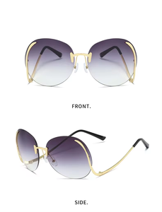 Gafas de Sol de Diseño Irregular de Última Moda, Montura Metálica Multicolor sin Aro, Gafas de Sol de Lujo para Mujer, Gafas de Moda de Lujo - Product Image 3