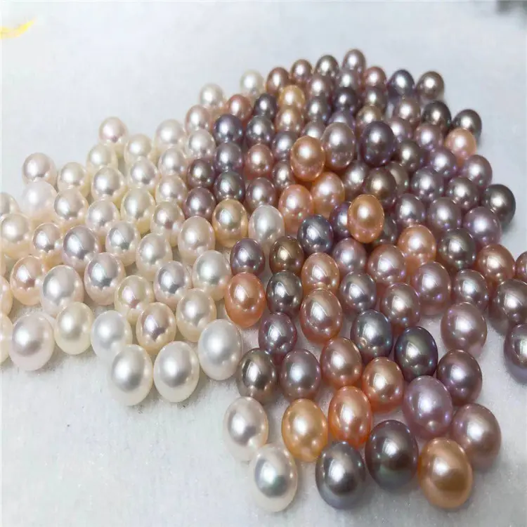 Perles d'eau douce naturelles d'usine JC perles rondes légères fortes 5A perles rondes complètes accessoires de bijoux à bricoler soi-même vente en gros