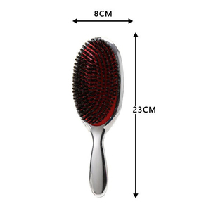 Pacchetto Logo personalizzato spazzola di setola cinghiale in Nylon e bagnato originale spazzola per capelli districante per massaggio del cuoio capelluto Soft Air cuscino pettine - Product Image 2