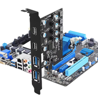 Carte d'extension PCIE USB 3.0 Type C 5 Gbps, adaptateur convertisseur PCI-E vers USB3.0 Type-C HUB 4 ports, USB3.2 GEN 1 USB a + USB C