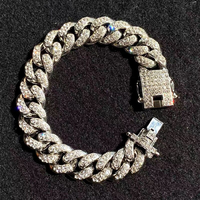 Ensemble de bijoux avec collier et bracelet en chaîne cubaine de 20 mm, style Box Lock Iced Out