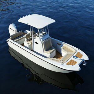Catamarán de Fibra de Vidrio de 22 Pies, Nuevo Diseño, Doble Casco, Plataforma Autodrenante, para Pesca en Agua Salada y Servicio de Transporte Costero - Product Image 1