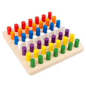Montessori color hand held children's building blocks toy