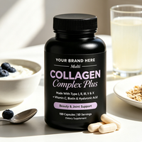 Capsules de complexe multi-collagène types I/II/III/V/X, matière première composée mixte, emballage personnalisé disponible