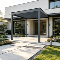 Pergola bioclimatique en aluminium antirouille 3x3m, imperméable, pour jardin, cour et terrasse