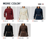 Nouvel ensemble de vêtements de sport pour femmes, pull à capuche ample et chaud avec pantalon large contrastant