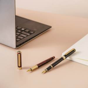 طقم هدايا فاخر من أقلام الحبر مع علبة وخرطوشة حبر قابلة لإعادة التعبئة، مخصص بشعار الشركة، مثالي للهدايا التنفيذية والشركات - Product Image 4