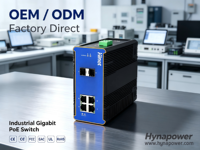 Switch Industrial Gestionado L2 de 4 Puertos Gigabit para Montaje en Riel DIN con 2xSFP IP40 -40~75°C (ODM/OEM) ℃   Entrada de 12~57 V CC, CE FCC, para Línea de Ensamblaje/PLC