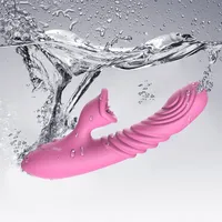 Leistungsstarker Wiederaufladbarer Vibrator Dildo für Frauen Mit G-Punkt und Klitoris Stimulation Wasserdichter Silikon Massagegerät Dildo