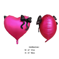 Ballons en aluminium en forme de cœur avec nœud papillon de 22 pouces, gonflables à l'hélium, pour la décoration de mariages, anniversaires et fêtes de la Saint-Valentin (vente en gros)