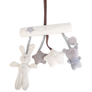 Simpatico coniglietto per neonati appeso letto giocattolo avvolto intorno al sedile di sicurezza ciondolo peluche giocattolo per bambini - Product Image 5